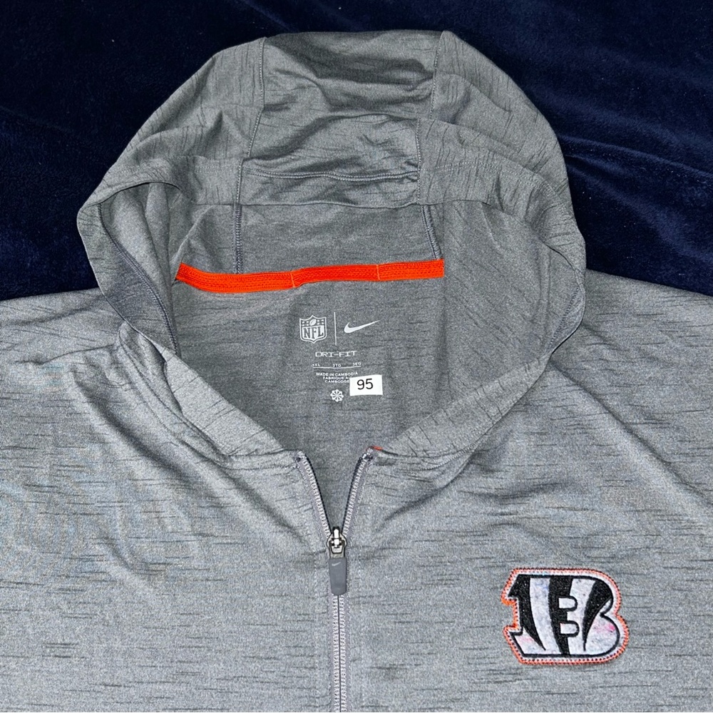 NFL Cincinnati Bengals Gray and Orange Dri-FIT Hoodie size 3X - Picture 5 of 12